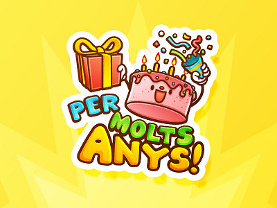 Per molts anys! app culture cute graphic design icon icon design illustration kawaii mesenger sticker stickers ui valencian vector