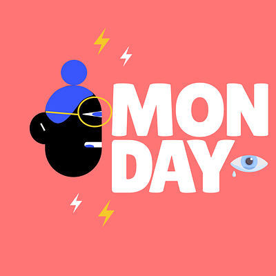 If Mondays had a face, I’d hit snooze again animation design figma illustration monday motion graphics prototype smartanimation ui ux