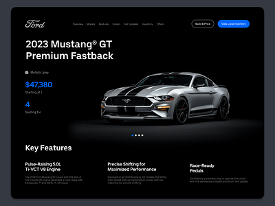 FORD Mustang GTD 2023 Promo Website adaptive branding design flat flat ui ford graphic design hero landing page mustang promo responsive site ui web web design website