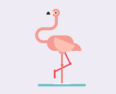 Flat Art Illustartor, Flamingo animal flat design graphic design illustration vector