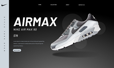 NIKE Shoes Landing Page Design graphic design landingpage productdesign ui webdesign