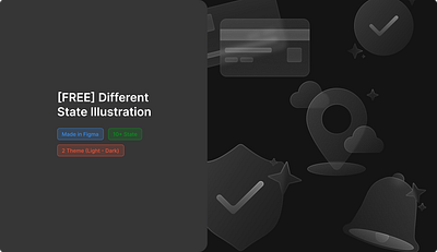 Different State Illustration - Illustration Kit confirmation design empty state figma illustration freebies glassmorphism icons illustration illustration kit mobile app ui vector