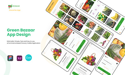 Green Bazaar Mobile App design green bazaar grocery grocery store typography ui uiux ux