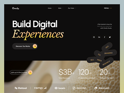 Omefy-Digital Agency Landing page UI 🎯 agency design digitalagency landing landingpage minimal ui uiux user interface ux webdesign website