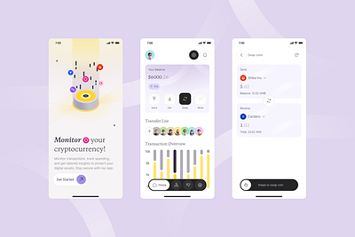 MoniCrypto Mobile APP | UI APP Design creative crypto crypto wallet cryptocurrency wallet management app ui design ui mobile app ui ux design