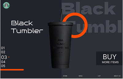 Black Tumbler UI Design animation desktop desgin graphic design logo ui ui ux