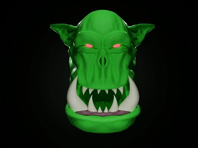 Ork head, 3d sculpt made in Blender 3d 3d art 3d model 3d printing 3d sculpting blender design warhammer