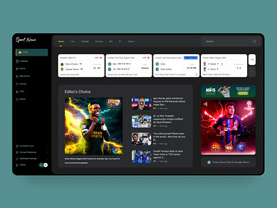 Live Sports Hub - Web UI darkmodedesign dashboarddesign designsystem figmadesign interactiondesign livescoresui newswebsite prototypedesign responsivedesign sportsui sportwebsitedesign uidesign uiux uxdesign webapp webdesign wireframetoui
