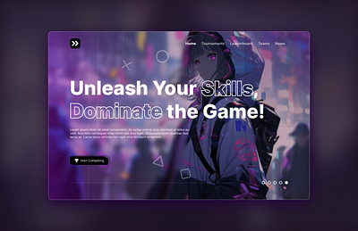 Anime-Style for Competitive Gaming landing page web design website website design website idea