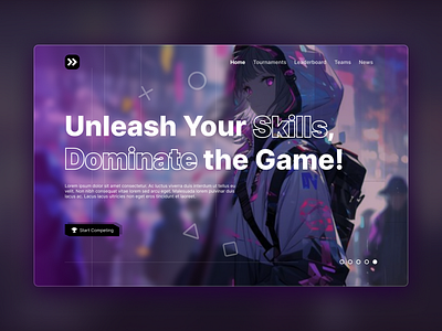 Anime-Style for Competitive Gaming landing page web design website website design website idea