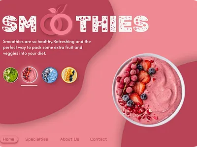 SMOOTHIES UI Design 3d animation branding figma logo smoothies ui uiux