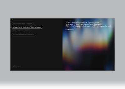 enter a promt here ai app chat grid inter interaction typography ui ux