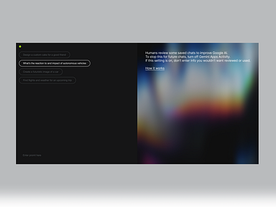 enter a promt here ai app chat grid inter interaction typography ui ux