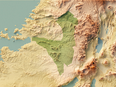 Four maps for a travel magazine : Tanzania 3d 3d map africa artdata blender 3d cartography cartography art custom map data visualization digital art geography geospatial data graphic design illustration map map design poster design shaded relief tanzania