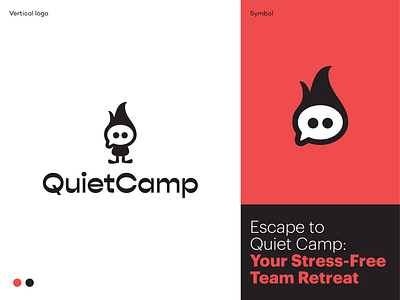 Quiet Camp logo app app icon automation branding camp cloud collaboration fire innovation logo logodesign logodesigner management platform quiet remote saas software tech tools