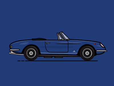 1969 FERRARI 365 GTS cars design flat graphic design illustration illustrator illustrator art vector vectors vintagecars