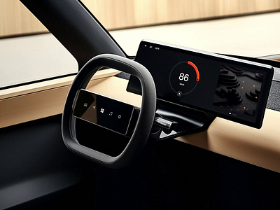 Dashboard UI Interactive Steering Wheel Cluster HMI Concept 3d ai animation app automotive cg concept dashboard design generation hmi interface motion ui ux