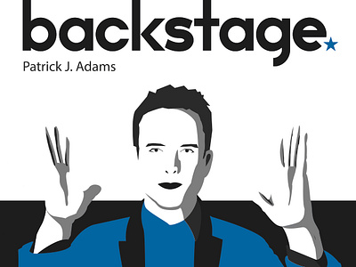 Poster - Patrick J. Adams in Malika Favre Style graphic design illustration illustrator