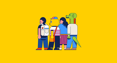 Waiting bag branding cart chicken commuter design digital dragon editorial flat icon illustration indonesia people shopping simple train vector yellow