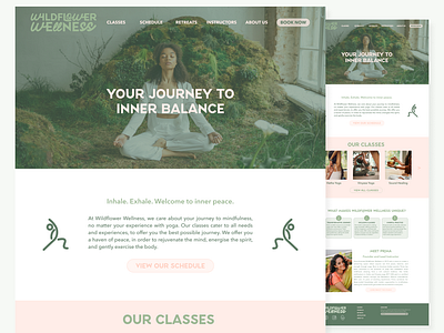 Wildflower Wellness - Yoga Studio Webflow Design ui design ux design web design web designer webdesign webdesigner webflow website