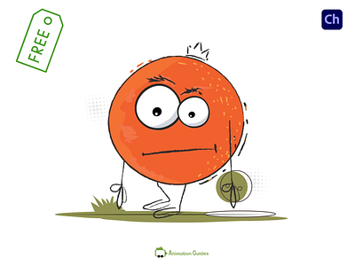 Meet Puzie the Orange .... FREE DOWNLOAD 🔖 adobe character animator animated animation cartoon character character animator character design download free freebie illustration orange puppet stick figure vector