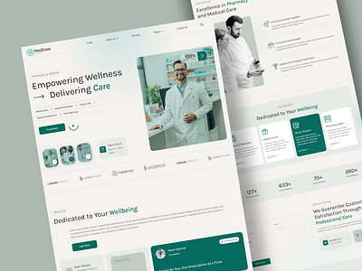 MedEase: Your Health Companion branding graphic design growlence landing page logo motion graphics website design