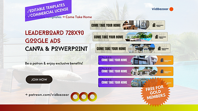 728x90 Leaderboard Real Estate Google Ads - PPT & Canva advertising animation branding canva google ads powerpoint real estate realty template