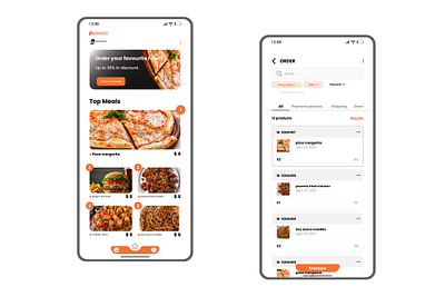 Pizzeria App UI design app branding design graphic design illustration logo typography ui ux vector website