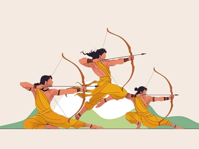 Dhanurveda ancientindia ancientwarfare archery arjuna bowandarrow characterillustration design epic flat illustration graphic design historicalart illustration indianmythology mahabharata minimalisticart mythology poster vector