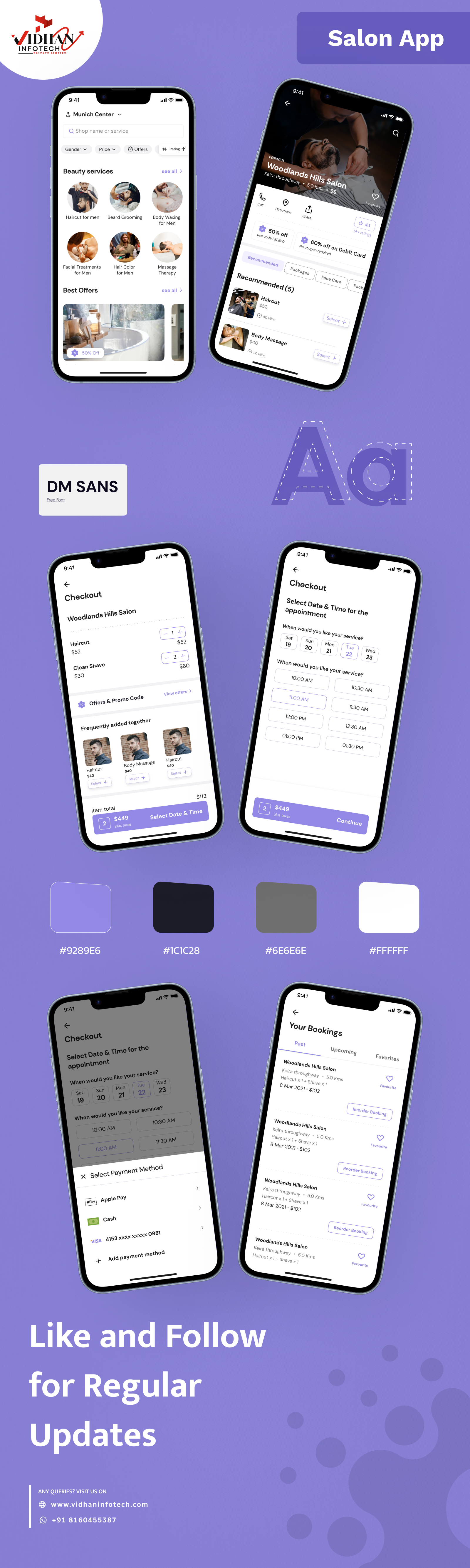 Salon App for Men 2024 app appointment barber concept design figma mobileapp salon salonbooking services ui