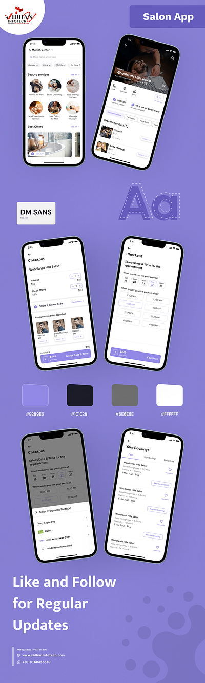 Salon App for Men 2024 app appointment barber concept design figma mobileapp salon salonbooking services ui