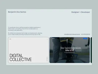 Benjamn Dos Santos clean design interface minimal portfolio simple ui web design