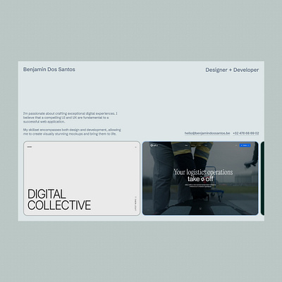 Benjamn Dos Santos clean design interface minimal portfolio simple ui web design