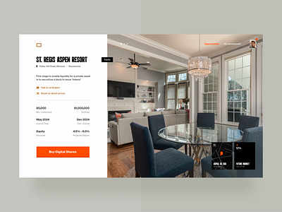 Real-estate investments, detailed page blockchain clean crypto dashboard fintech investment minimal product page real estate simple ui voit xandovoit
