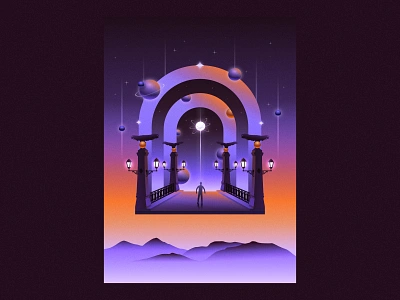 Eagles' Bridge abstract book bridge eagle fantasy figma figmadesign illustration light portal poster posterdesign posterillustration scifi sofia