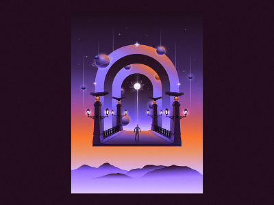 Eagles' Bridge abstract book bridge eagle fantasy figma figmadesign illustration light portal poster posterdesign posterillustration scifi sofia