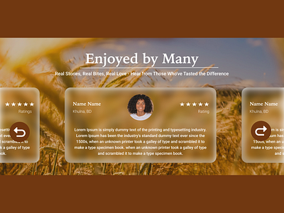 Customer Review Section - Bakery Website figma graphic design review section reviewsection testimonial section testimonialsection ui web design webdesign