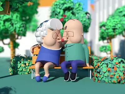 3D smoochers 3d 3d character animation character design motion graphics