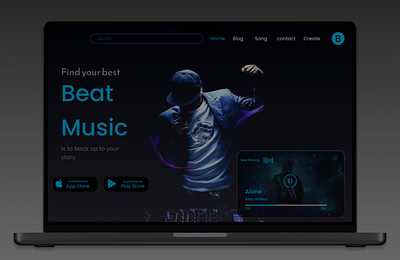 Music web concept - UI UX Design. adobe xd concept dribbble figma music ui web