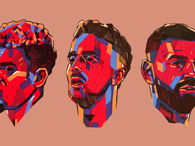 Liverpool - Top 4 Portraits character fc liverpool football football illustrated football portraits footballers illustrated soccer illustration illustrator liverpool people players portrait portrait illustration portraits procreate soccer soccer portraits