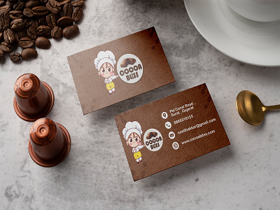 Cocoa Bliss Visiting Card Mockup baking business card card cooking design food smallbusiness startup visitingcard visitingcarddesigns