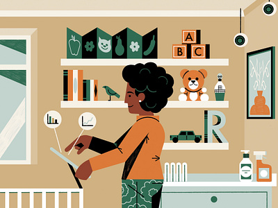 Good Housekeeping - The Nursery of the Future colour design editorial editorial illustration illustration print