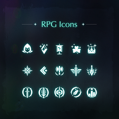 Game UI - Flat Icons branding fantasy game ui graphic design gui icon logo rpg ui ui art visual design