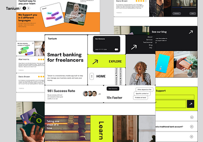 Tanium- A freelance banking Website banking screen banking website bento design cards daily ui design freelance hero section landing page modern design sign up screen ui ui design uiux design ux design web design