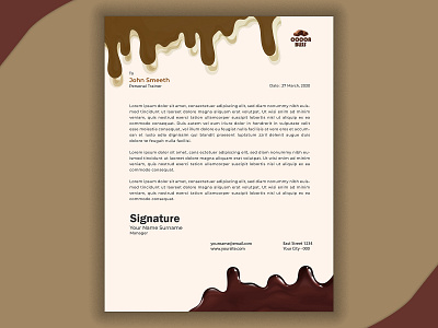 Cocoa Bliss Letter Head advertising brand identity branding companyletterhead creative design letterhead letters marketing