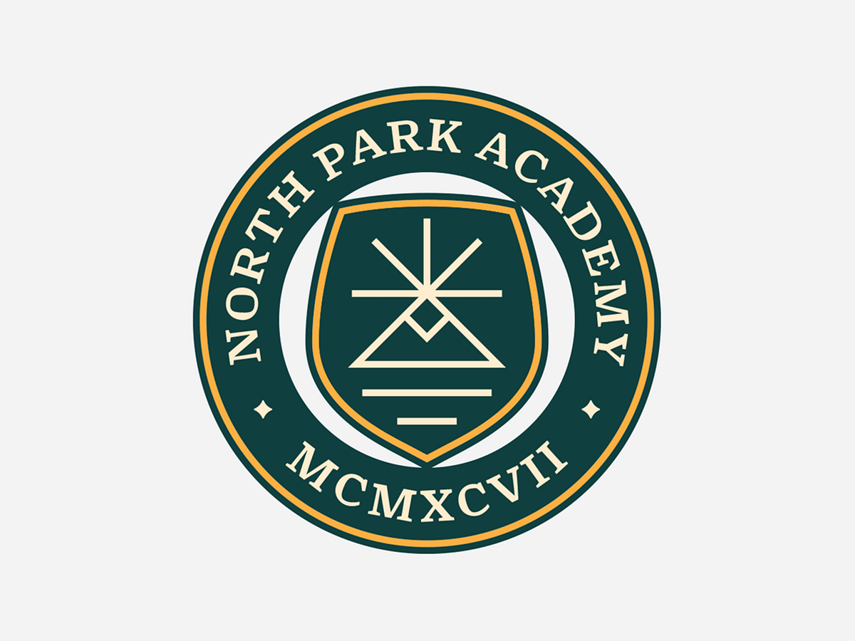 North Park Academy Crest/Logo Design academy logo badge brand design brand identity branding crest education logo logo minimal logo mountain logo nature logo north logo peak logo rays logo school logo shield logo sun logo water logo