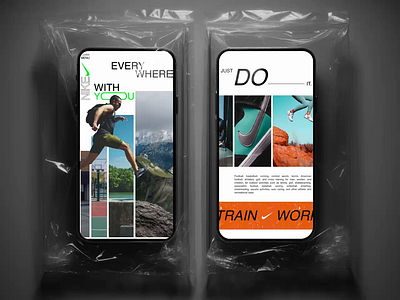 Nike Promo Website — Mobile Version color concept creativedesign design dynamic grid energy nike progressive layout sport sportwear ui uiux uxdesign uxui vibrant web design webdesign