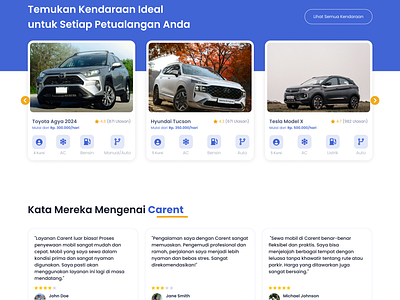 Carent - Car Rental Website UI/UX Design carrental cleanui minimaldesign uiuxdesign vehiclebooking websitedesign