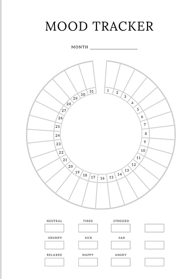 Mood tracker template . canva easy to use mood tracker template