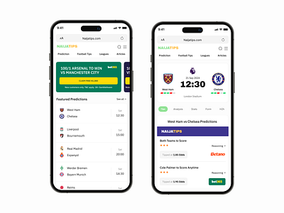Football Prediction Website app design mobile app ui uiux website